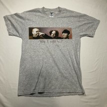 Three 3 Stooges T Shirt Mens M Gray Logo Spell Out Crew Neck - $12.19
