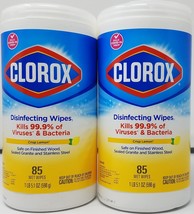 Clorox Disinfecting Wipes Crisp Lemon Scent 85ct Pack of 2 170 Count Total - £37.35 GBP
