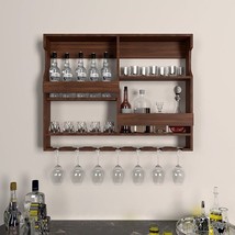 Luxurious Walnut Wooden Bar Wall Shelf / Mini Bar Cabinet - £276.63 GBP