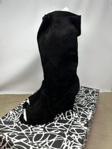 Diane Von Furstenberg Weaver Black Suede Knee High Peep Toe Wedge Boots Size 9 - £35.22 GBP