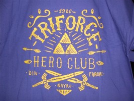 TeeFury Zelda LARGE &quot;Triforce Hero Club&quot; Legend of Zelda Tribute Shirt PURPLE - £10.46 GBP