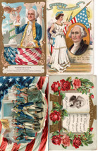 Antique Postcard Lot of 4 President George Washington Father Of Country Embossed - £18.62 GBP
