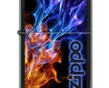 Zippo Lighter - Fire &amp; Ice With Logo Black Matte - 854052 - £26.28 GBP