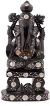 15&quot; Marble Black Top Ganesha Sculpture Mop Inlay Stone Art Thanksgiving ... - £2,328.78 GBP