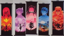 5 Japanese Anime Art Print Wall Hanging Scroll Decor Demon Slayer Lot - £77.40 GBP