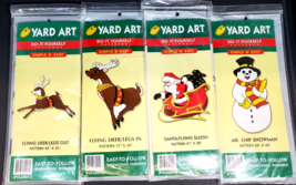 Set of 4 Yard Art Patterns Woodworking Do It Yourself Christmas Santa Reindeer - £31.13 GBP