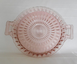 Depression Glass Jeannette Windsor Diamond Pattern Tab Handle Serving Plate Pink - £7.93 GBP