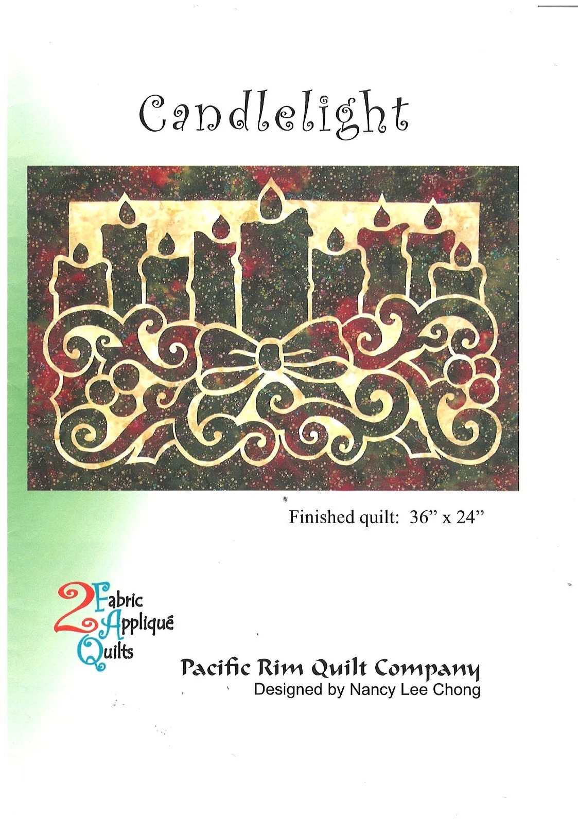 NEW Quilt Pattern Pacific Rim Candlelight 36x24 in Applique - $4.99