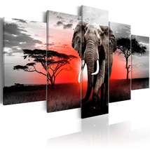 Tiptophomedecor Stretched Canvas Animal Art - Lonely Elephant - Stretched &amp; Fram - £70.76 GBP+
