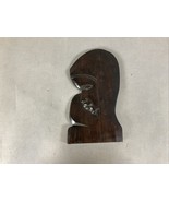 Vintage Hand Carved Wooden Woman Bust Side Profile - €10,35 EUR