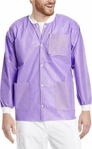 100 pcs Purple Disposable SMS Lab Jackets 50 gsm Large /w Snaps Front - £264.49 GBP