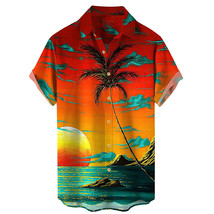 Men&#39;s HAWAIIAN Tropical Luau Aloha Beach Party Button Up Casual Dress Shirs - £8.20 GBP+