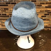 Powder blue angora wool blend hat one size - £23.26 GBP