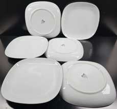 (6) IKEA Vardera Square Dinner Plates Set White Dining Table Dishes Turk... - $69.17