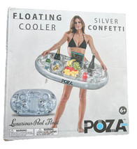 POZA Inflatable Serving Bar Floating Cooler Silver Confetti Luxurious Po... - $14.80