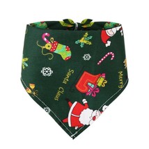 Festive Cotton Printed Pet Dress Triangle Scarf - Perfect For Christmas Cheer! - £7.97 GBP