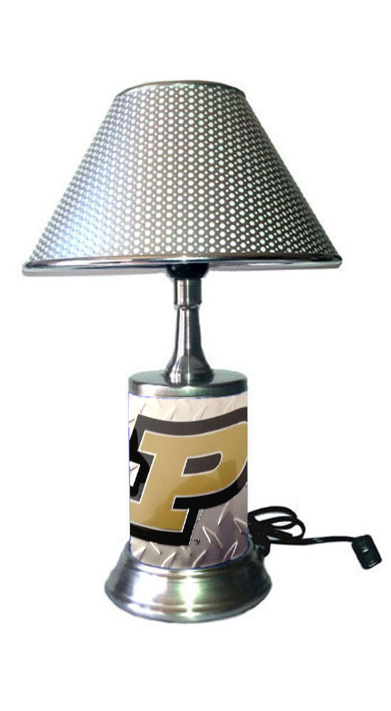 Primary image for Purdue Boilermakers desk lamp with chrome finish shade, diamond-designed plate