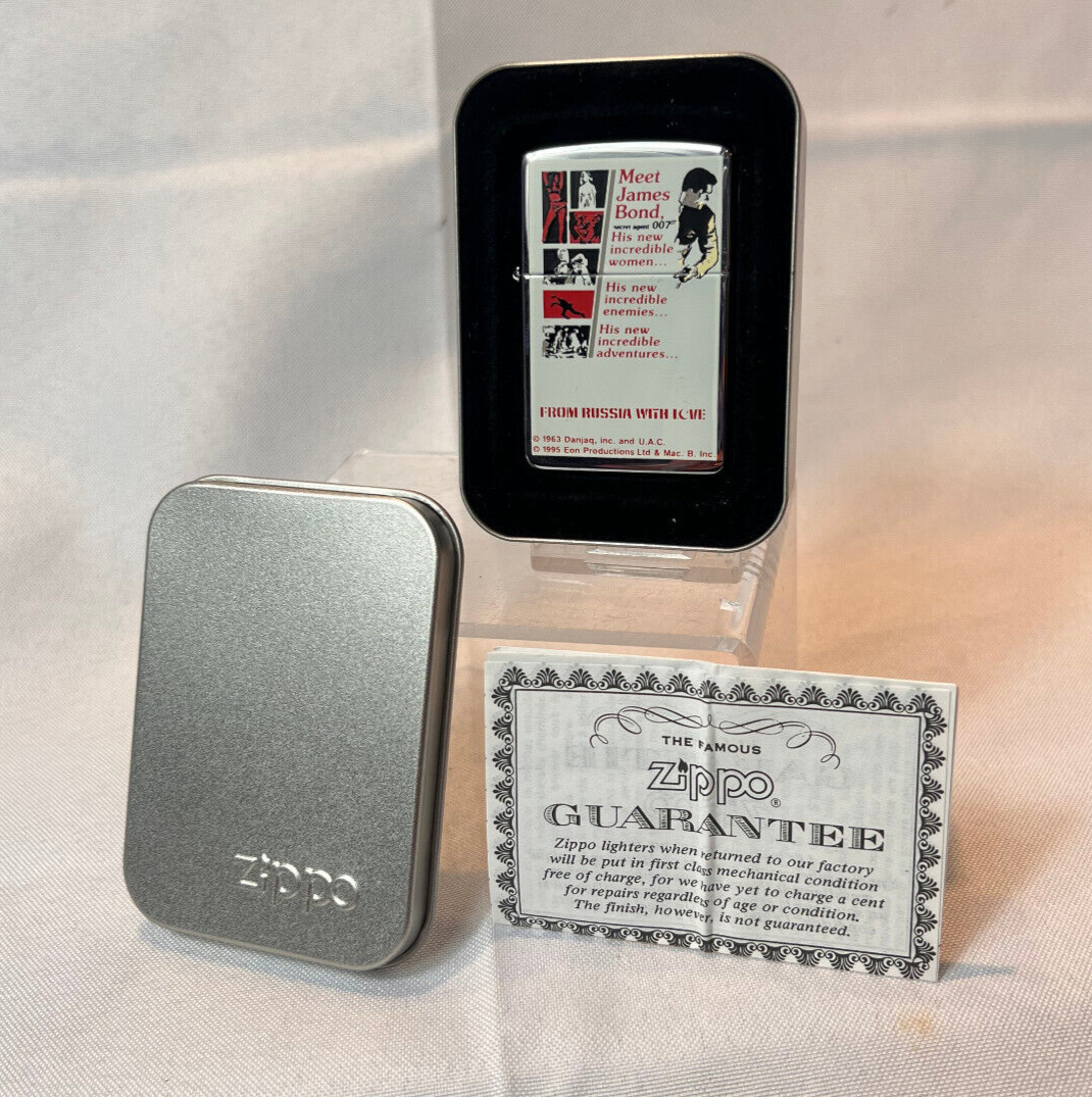1996 Zippo Lighter From Russia With Love 007 James Bond Movie Poster In Tin - $98.95