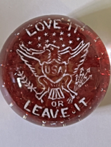 Rare John Gentile Paperweight Love it or Leave it USA EAGLE America Mott... - $67.32