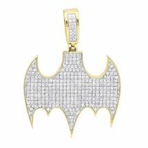 Men&#39;s 1 Ct Round Simulated Diamond HIP-HOP Style Pendant 14K Yellow Gold Plated - £184.47 GBP