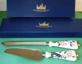 Smithsonian Goebel American Beauty White Rose 2 PC. Cake Knife &amp; Server ... - £39.14 GBP