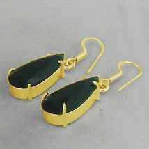 925 Sterling Silver Green Quartz Pear Shape silver/Gold / Rose Plated Earrings - £34.50 GBP+