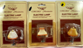 Lot of 3 Vintage CONCORD Miniatures Dollhouse Electric Table Lamps w/Defect - £23.28 GBP