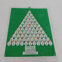 Christmas Tree Yarn Art Plastic Canvas Sequins Beads Wall Hanging Craft ... - £7.62 GBP