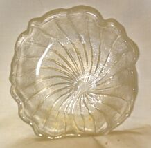 Frosted Swirl Candy Nut Dish Scalloped Edge - $9.89