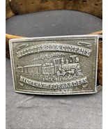 Vintage Wells Fargo Brass Belt Buckle – Train Stagecoach Leather Belt 40” - $872.61 MXN
