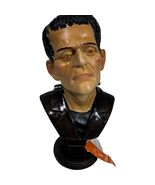 Frankenstein Bust Head Statue Halloween Decor with Light Up Eyes 13in tall - $56.05