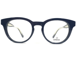 Omega Eyeglasses Frames OM 5003-H 090 Navy Blue Gold Round Full Rim 52-21-150 - £88.09 GBP