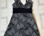 Patagonia Faux Wrap Dress Black Leaf Print Sundress Organic Cotton Sz XL... - $37.18