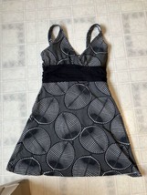 Patagonia Faux Wrap Dress Black Leaf Print Sundress Organic Cotton Sz XL... - £29.11 GBP