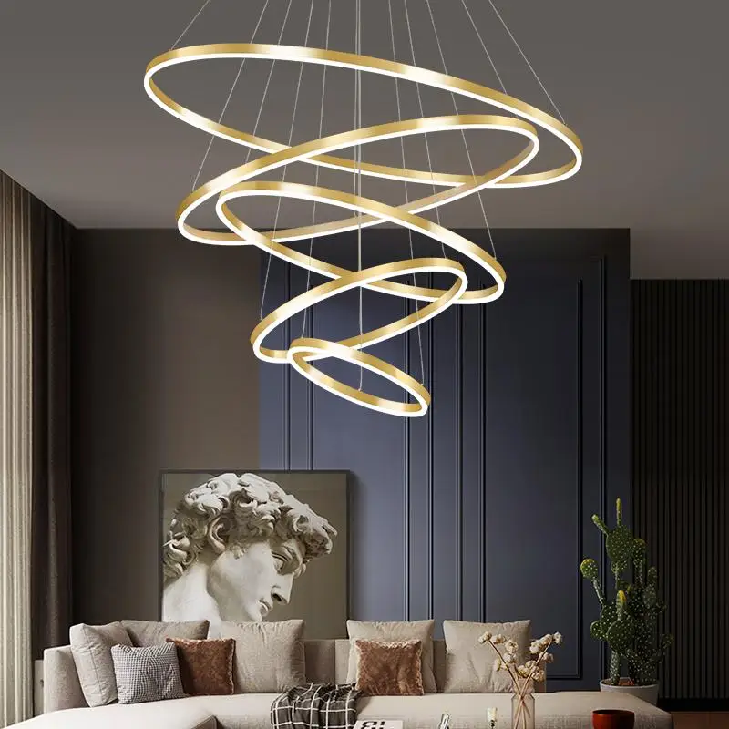 Nordic Minimalism Modern Led Chandelier Villa Sitting Room Lights Wiredr... - $114.80+