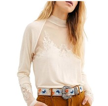 Free People Saheli Top Mesh Embroidery Ivory, Size Xs - £39.51 GBP