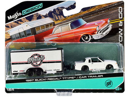1987 Buick Regal T-Type and Enclosed Car Trailer White &quot;Tow &amp; Go&quot; Series 1/64... - £19.19 GBP