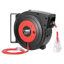 14Awg/3C Sjtow Heavy Duty 50 Feet Retractable Extension Cord Reel With Ceiling W - £107.76 GBP
