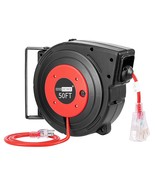 14Awg/3C Sjtow Heavy Duty 50 Feet Retractable Extension Cord Reel With C... - £108.96 GBP
