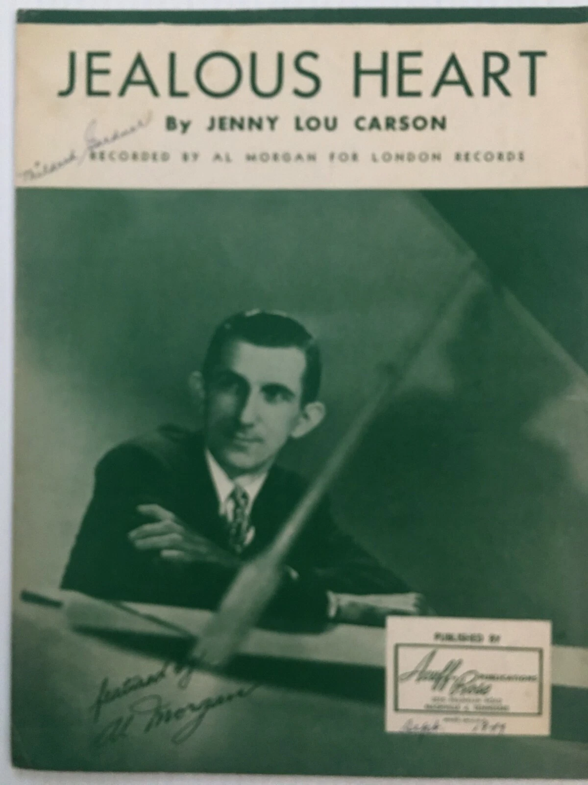 Jealous Heart (sheet music) - $8.20 CAD