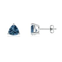 ANGARA Natural London Blue Topaz Stud Earrings in Sterling Silver (Size-... - $179.55+