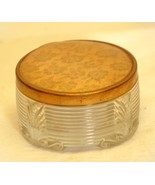 Footed Powder Jar Ribbed Art Deco Clear Glass Depression - $26.72