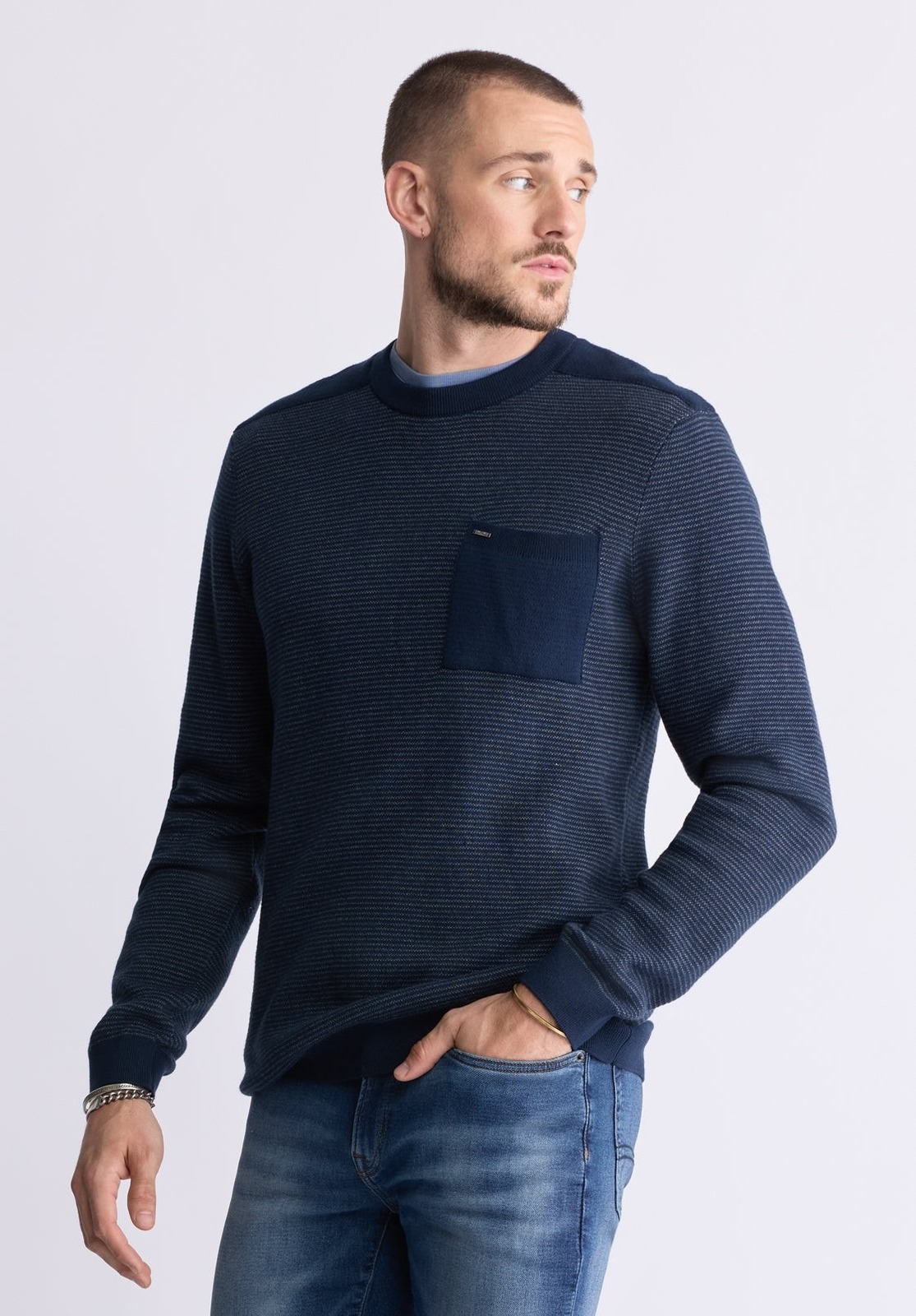 Buffalo David Men's William Knit Pullover Crewneck Sweater - Midnight Blue-2XL Item image 4