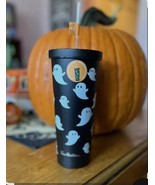 Tim Hortons Halloween 2024 Glow Ghost 24oz Tumbler Black Limited Edition... - $55.57 CAD
