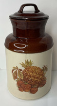 Vintage Mc Coy Pottery #254 Fruit Festival CANISTER/COOKIE Jar With Lid - Used - £12.69 GBP