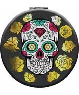 Sugar Skull 14522 Compact 3&quot; Travel Mirror Double Sided w/ 5X Magnification - $301.58 MXN