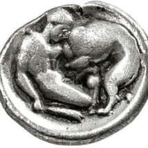 HERAKLES wrestles the Nemean Lion/ATHENA helmeted. Tarentum, Calabria Greek Coin - £223.99 GBP