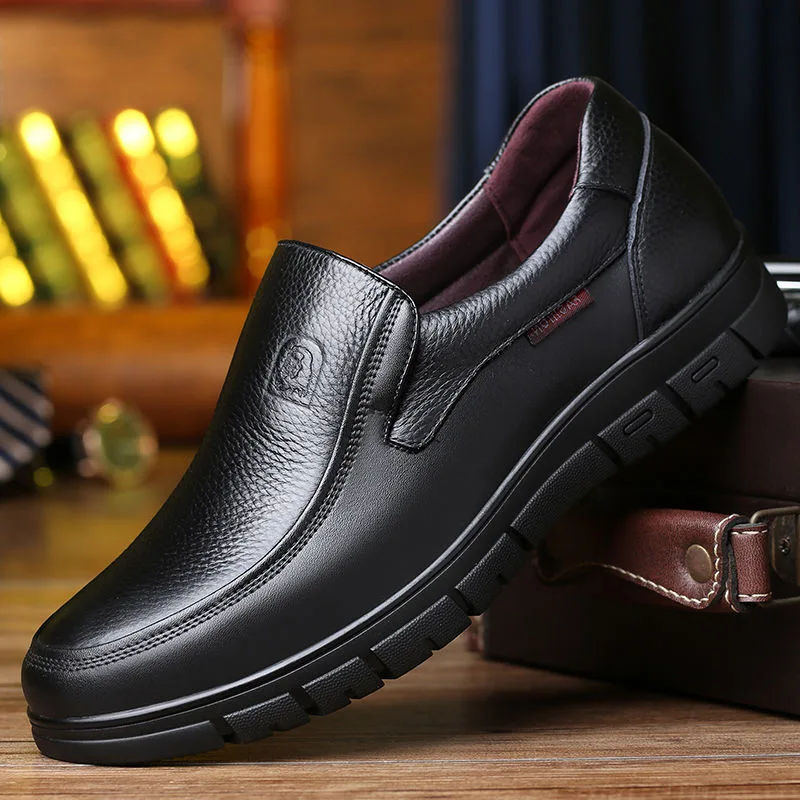 Men&#39;s Genuine Leather Shoes 38-46 Head Leather Soft Anti-slip Rubber Loafers Sho - $51.35