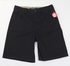 Element Black Flat Front Cotton Shorts Men&#39;s NWT - £27.52 GBP