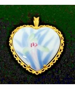 Vintage Heart Pendant Danbury Mint World&#39;s Great Porcelain Houses Collec... - $25.99